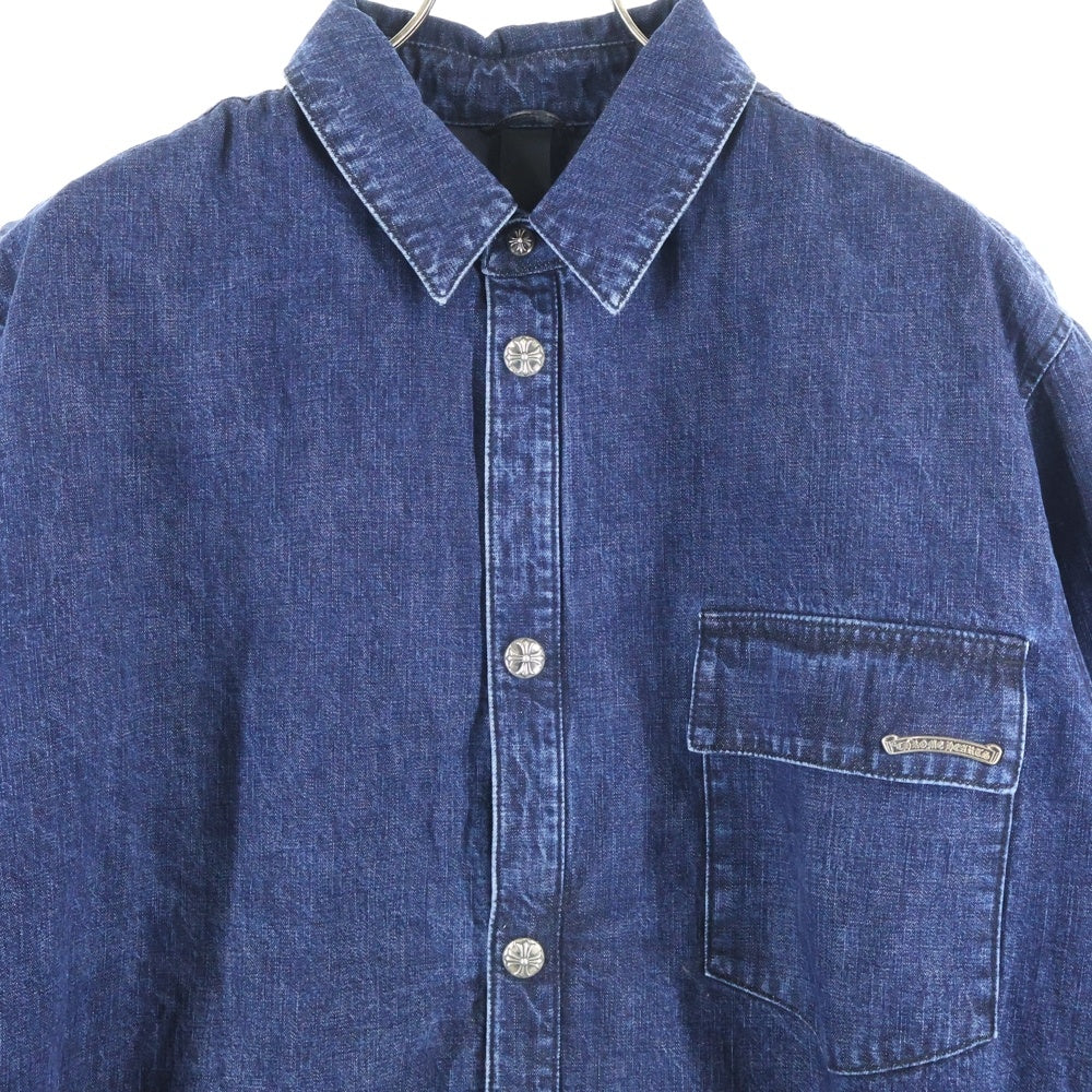 CHROME HEARTS(クロムハーツ) WORK'N SHIRT GARAGE WSH DNM アームロゴ裏地キルティングデニムシャツジャケット インディゴ