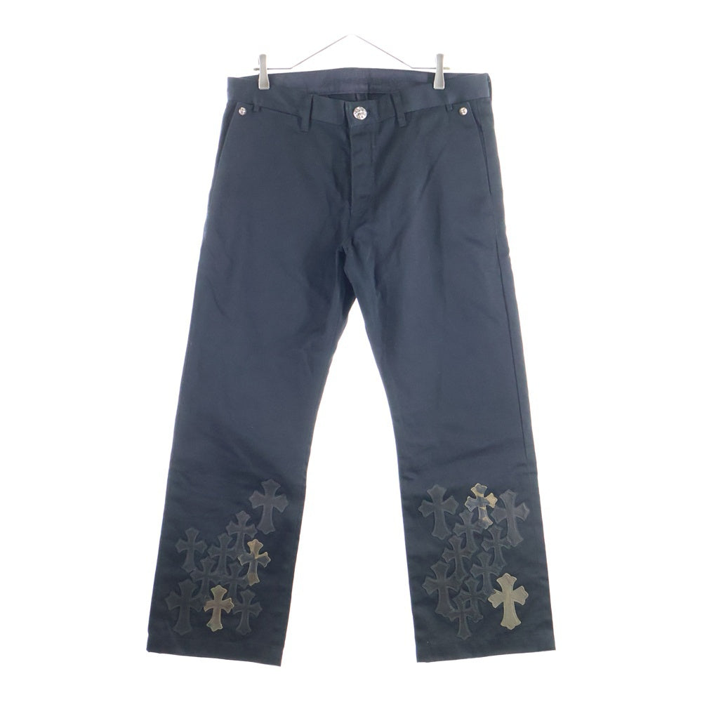CHROME HEARTS(クロムハーツ) CHINOS CEM CRS PTCH クロスパッチ付きチノロングパンツ ブラック/カーキ