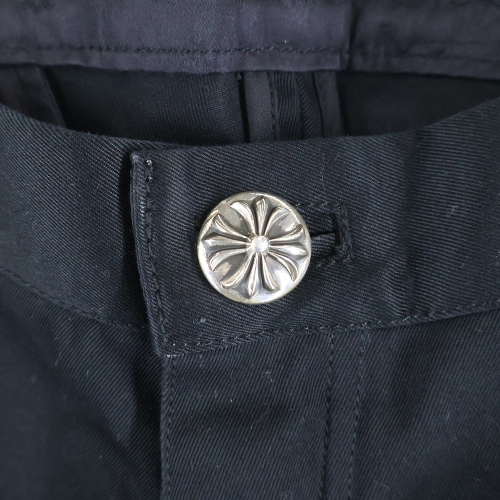 CHROME HEARTS(クロムハーツ) CHINOS CEM CRS PTCH クロスパッチ付きチノロングパンツ ブラック/カーキ