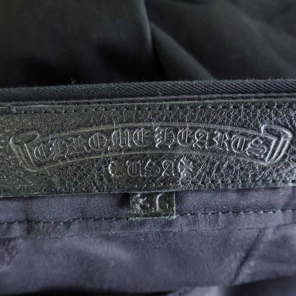 CHROME HEARTS(クロムハーツ) CHINOS CEM CRS PTCH クロスパッチ付きチノロングパンツ ブラック/カーキ