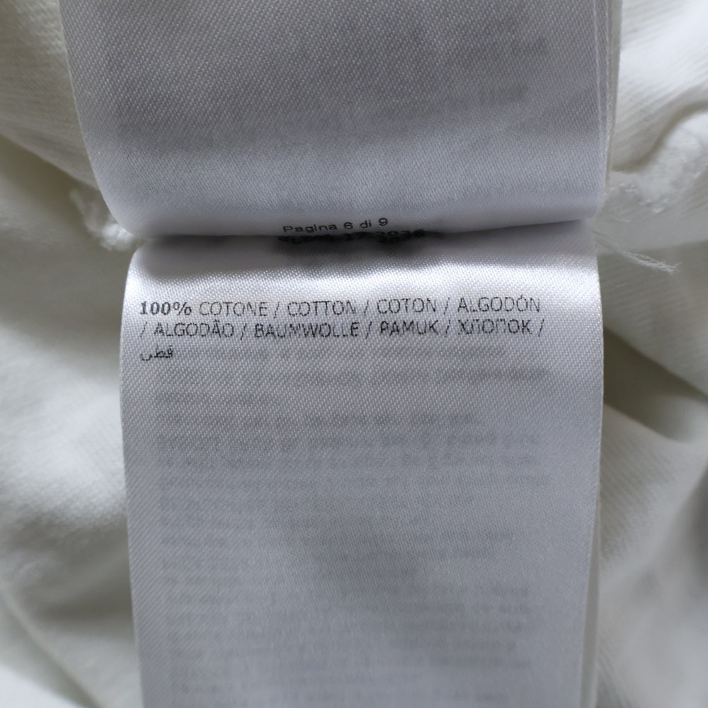 MONCLER(モンクレール) フロントロゴプリント クルーネック半袖Tシャツカットソー ホワイト D20918037250 8390T