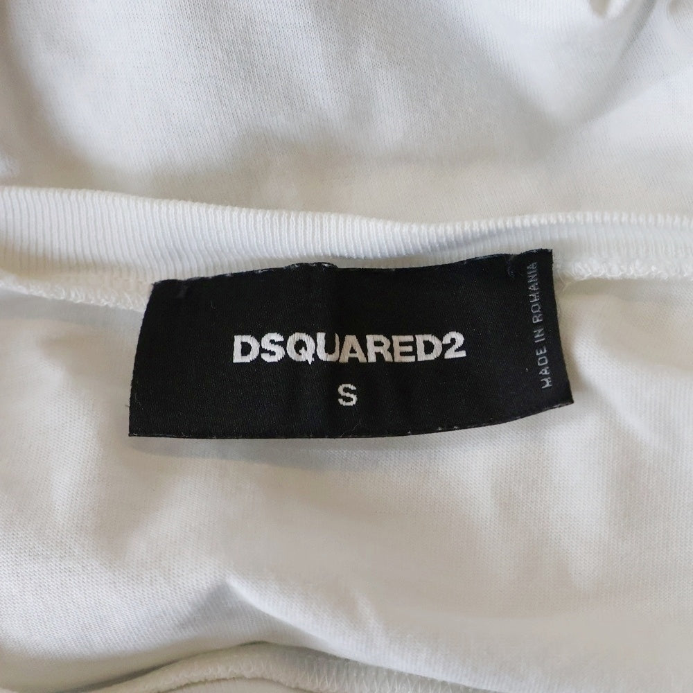 DSQUARED2(ディースクエアード) フロントプリント クルーネック半袖Tシャツカットソー ホワイト S71GD0805 S22427