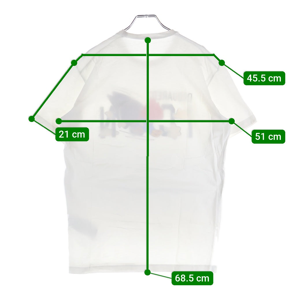 DSQUARED2(ディースクエアード) フロントプリント クルーネック半袖Tシャツカットソー ホワイト S79GC0012 S23009