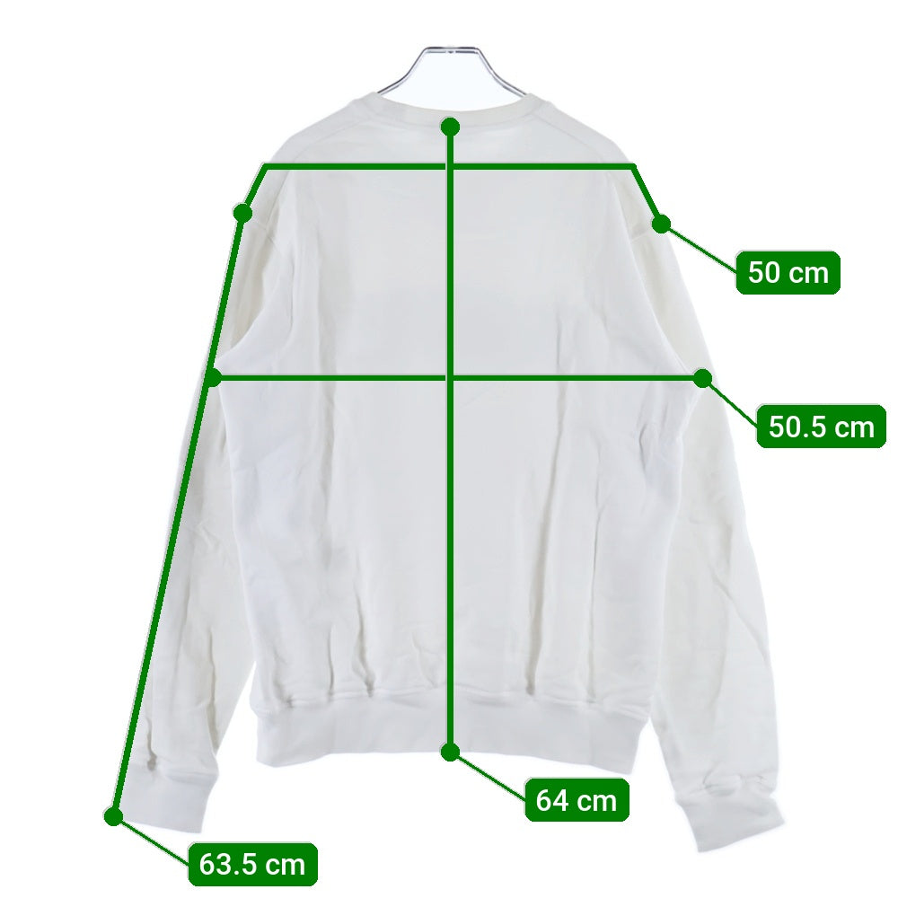 DSQUARED2(ディースクエアード) フロントロゴプリント クルーネック長袖スウェットトレーナー ホワイト S74GU0331 S25030