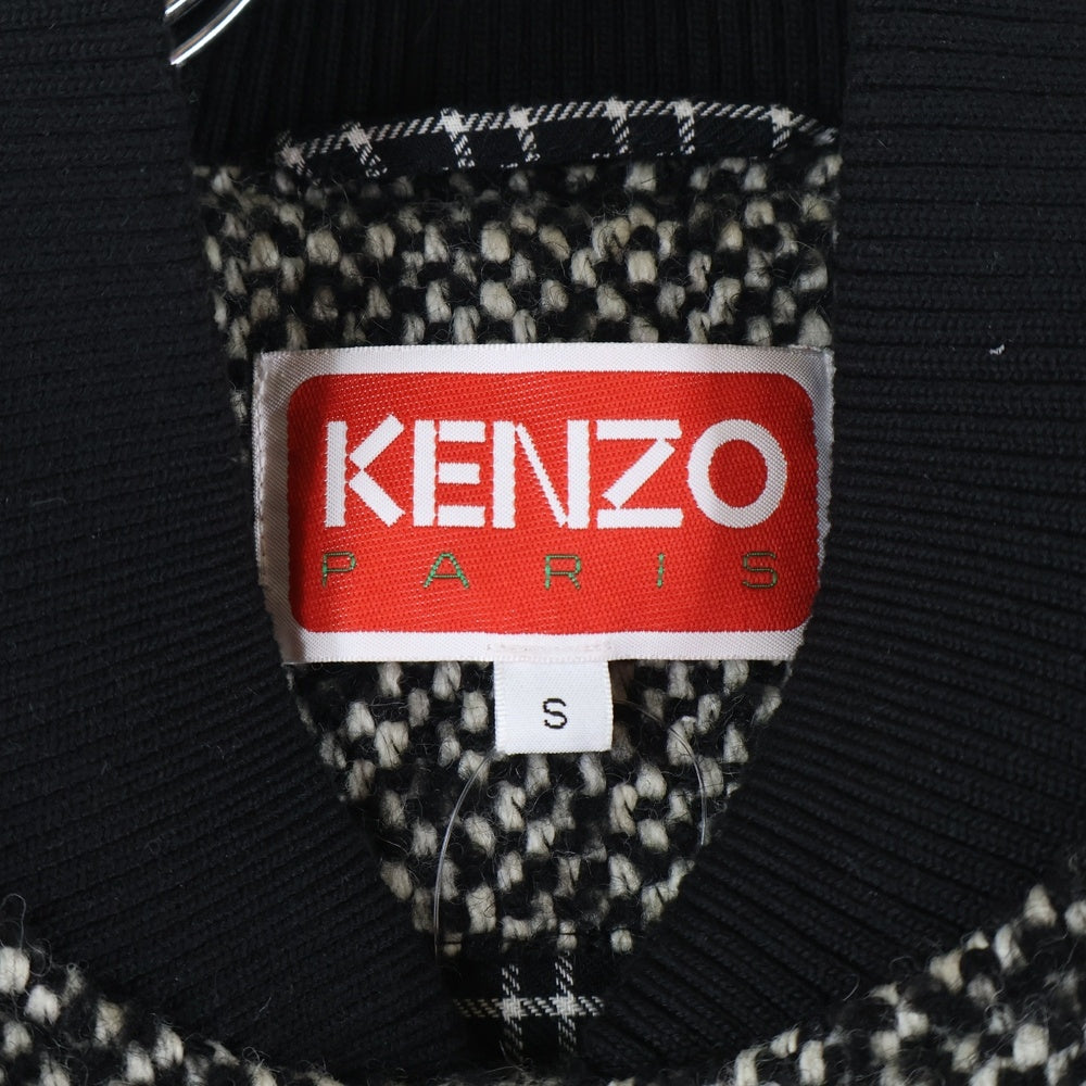 KENZO(ケンゾー) WOOL VARSITY JACKET ウールバーシティージャケット ブラック/ホワイト FE65BL 1489OX