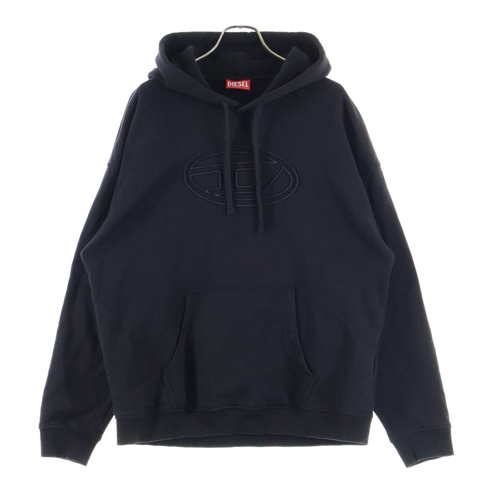 DIESEL(ディーゼル) フロントビッグオーバルロゴ プルオーバーパーカー ブラック A03791