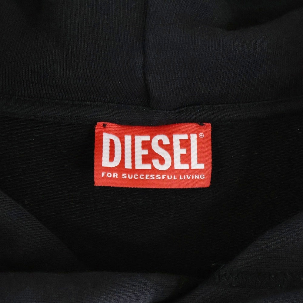 DIESEL(ディーゼル) フロントビッグオーバルロゴ プルオーバーパーカー ブラック A03791