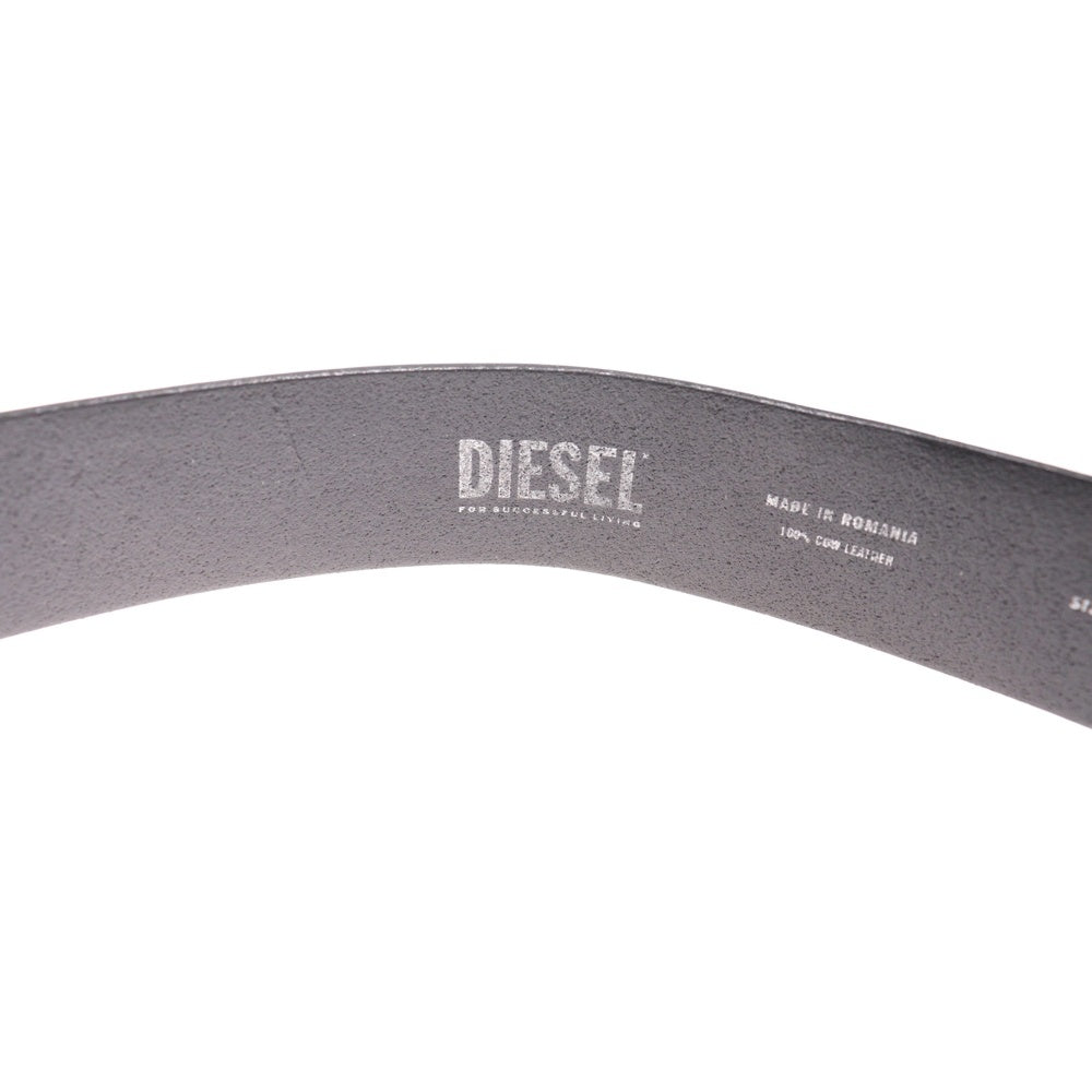 DIESEL(ディーゼル) オーバルDロゴ バックルレザーベルト ブラック