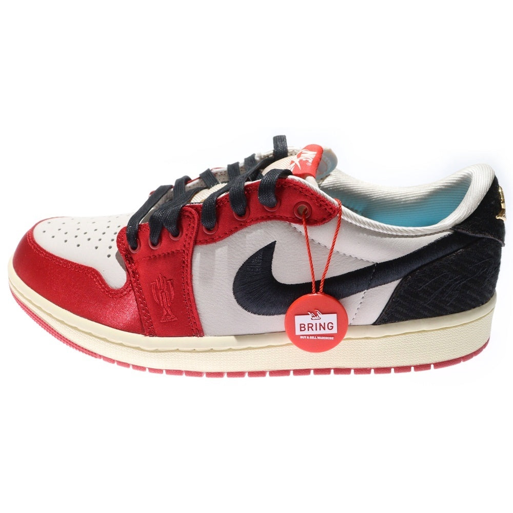 NIKE(ナイキ) ×Trophy Room Air Jordan 1 Low OG Sail and Varsity Red トロフィールーム エアジョーダン1 OG ローカットスニーカー レッド US9/27cm FN0432-100