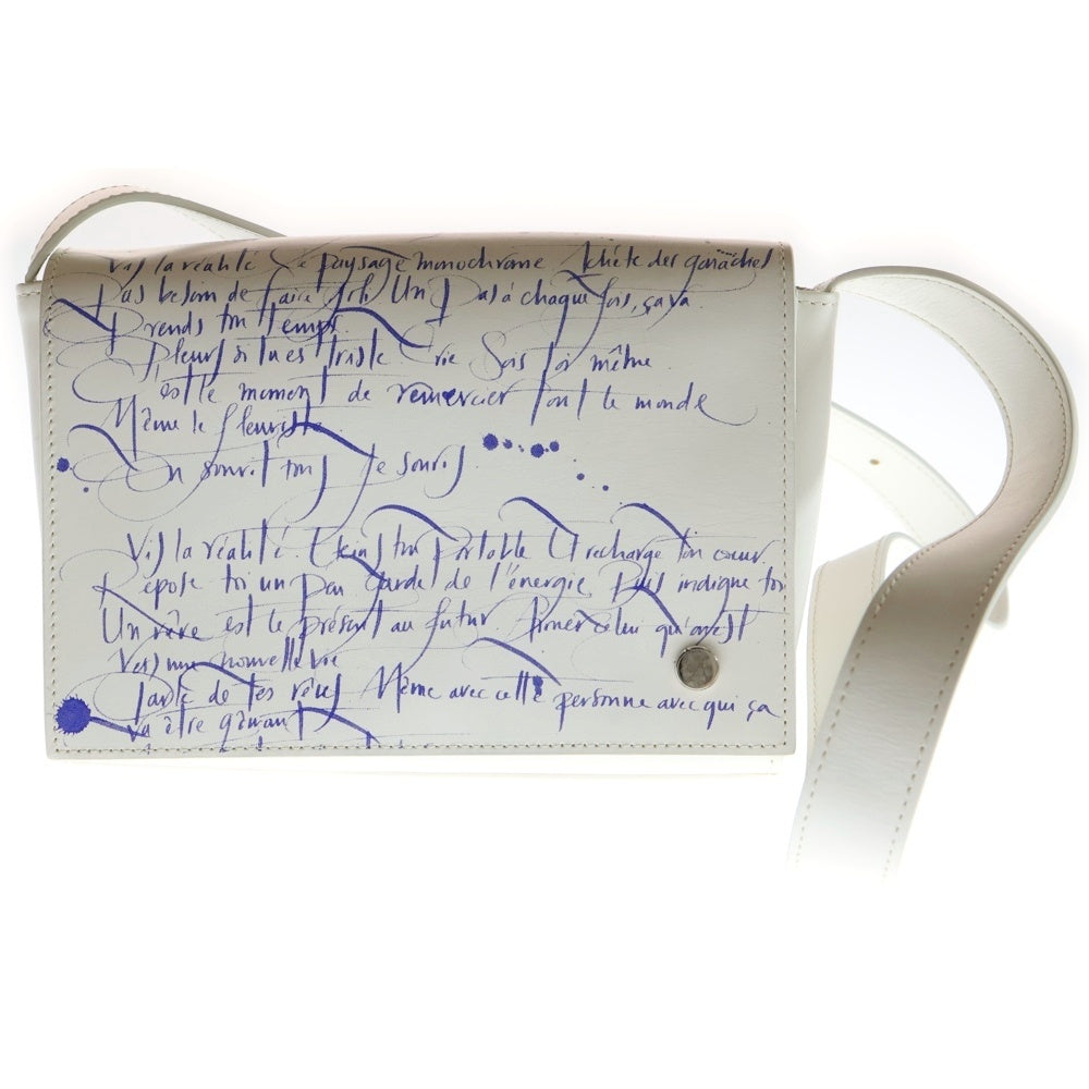 DUREN(デューレン) レタープリント レザーショルダーバッグ ホワイト/ブルー レディース