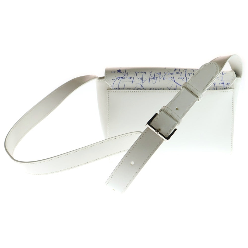 DUREN(デューレン) レタープリント レザーショルダーバッグ ホワイト/ブルー レディース