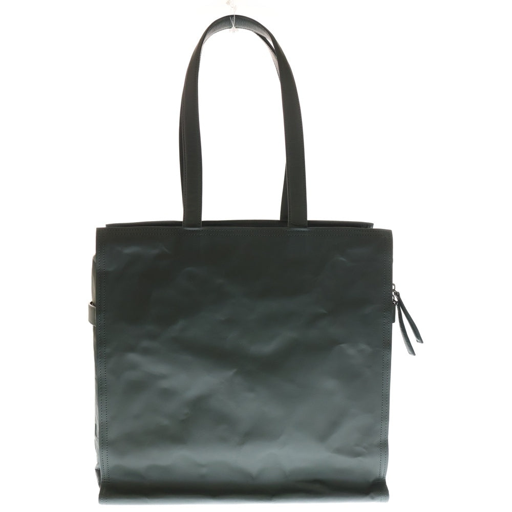 DUREN(デューレン) スタッズ付き クリンクルレザー トートバッグ カーキ