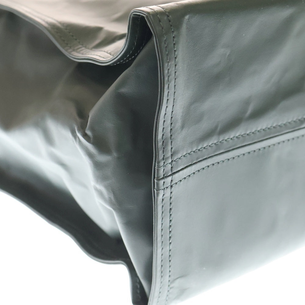 DUREN(デューレン) スタッズ付き クリンクルレザー トートバッグ カーキ