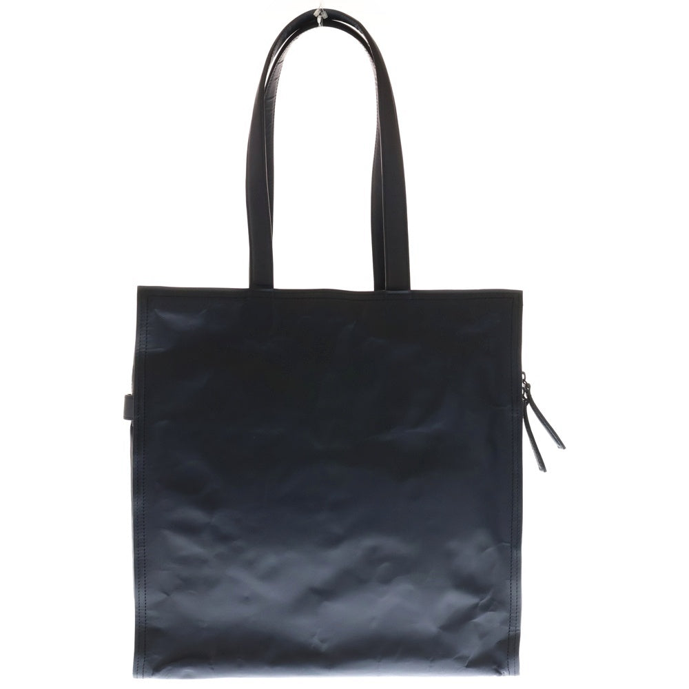 DUREN(デューレン) スタッズ付き クリンクルレザー ジップトートバッグ ネイビー