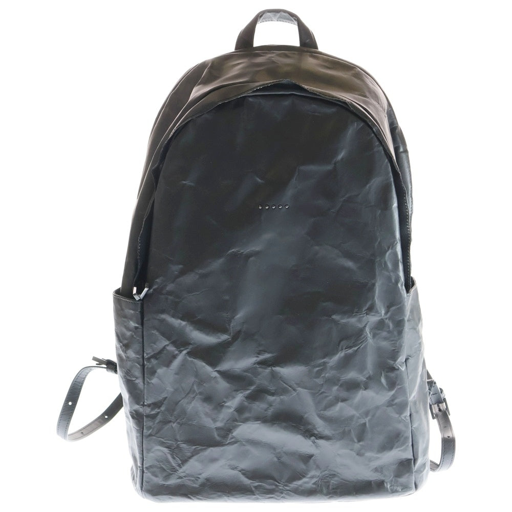 DUREN(デューレン) スタッズ付き クリンクルレザー バックパック リュック ブラック
