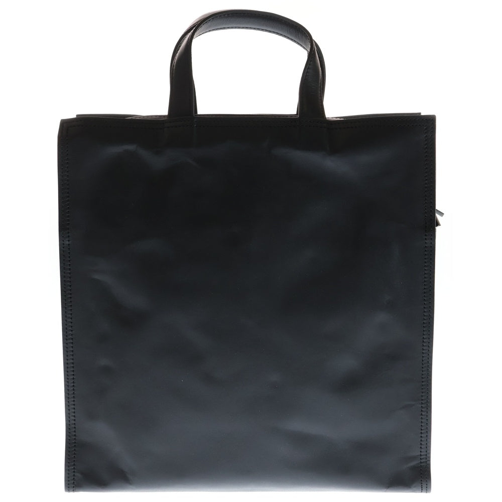 DUREN(デューレン) スタッズ付き クリンクルレザー ジップトートバッグ ブラック