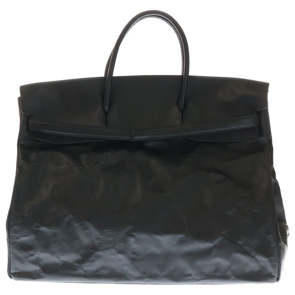 DUREN(デューレン) THE MAN クリンクルレザー フラップトートバッグ ブラック