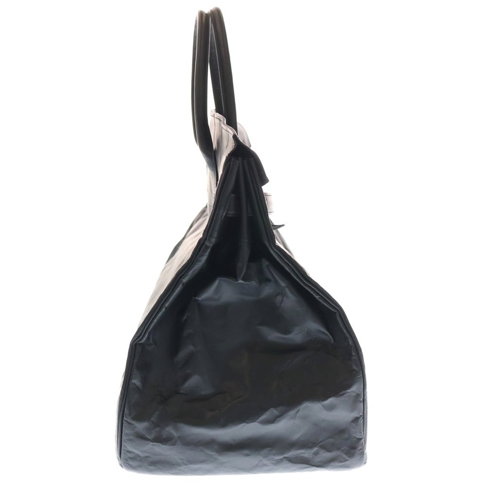 DUREN(デューレン) THE MAN クリンクルレザー フラップトートバッグ ブラック