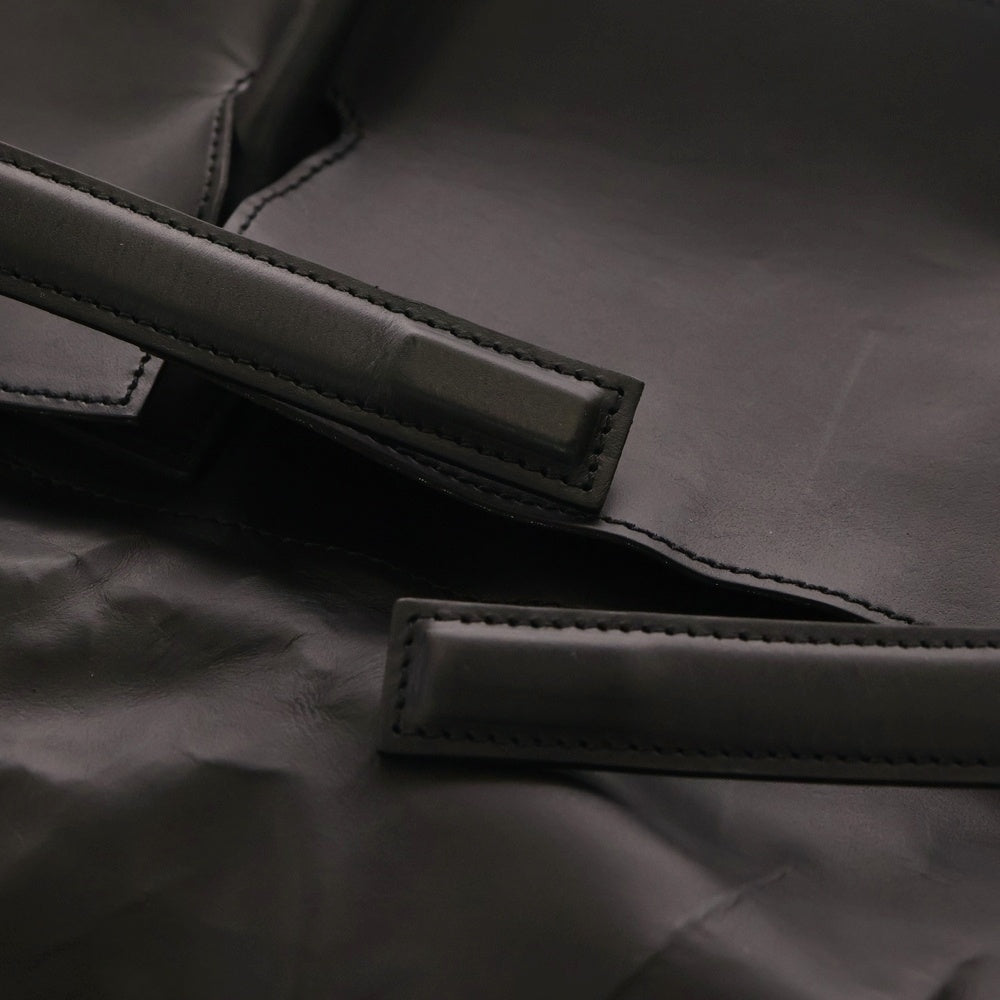 DUREN(デューレン) THE MAN クリンクルレザー フラップトートバッグ ブラック