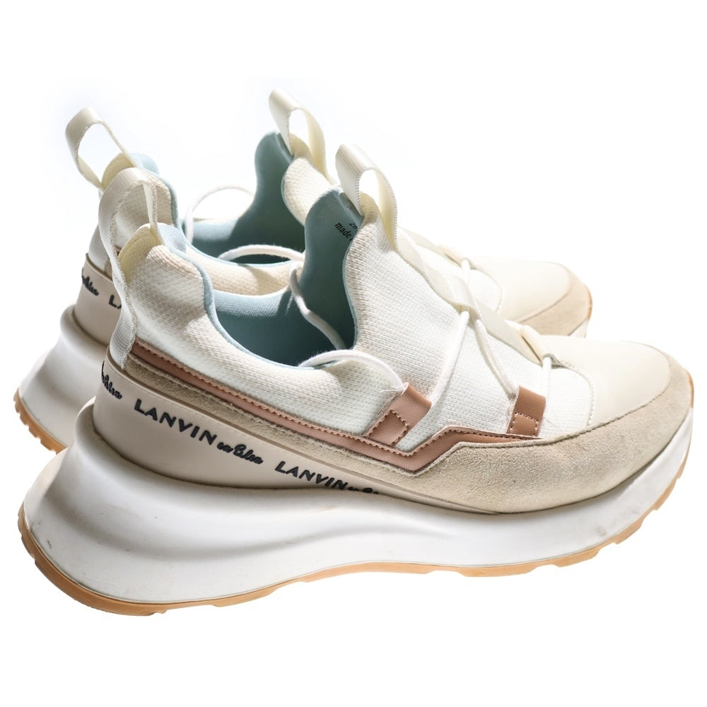 LANVIN(ランバン) ロゴラベル 厚底レースアップ ローカットスニーカー レディース ホワイト 2675