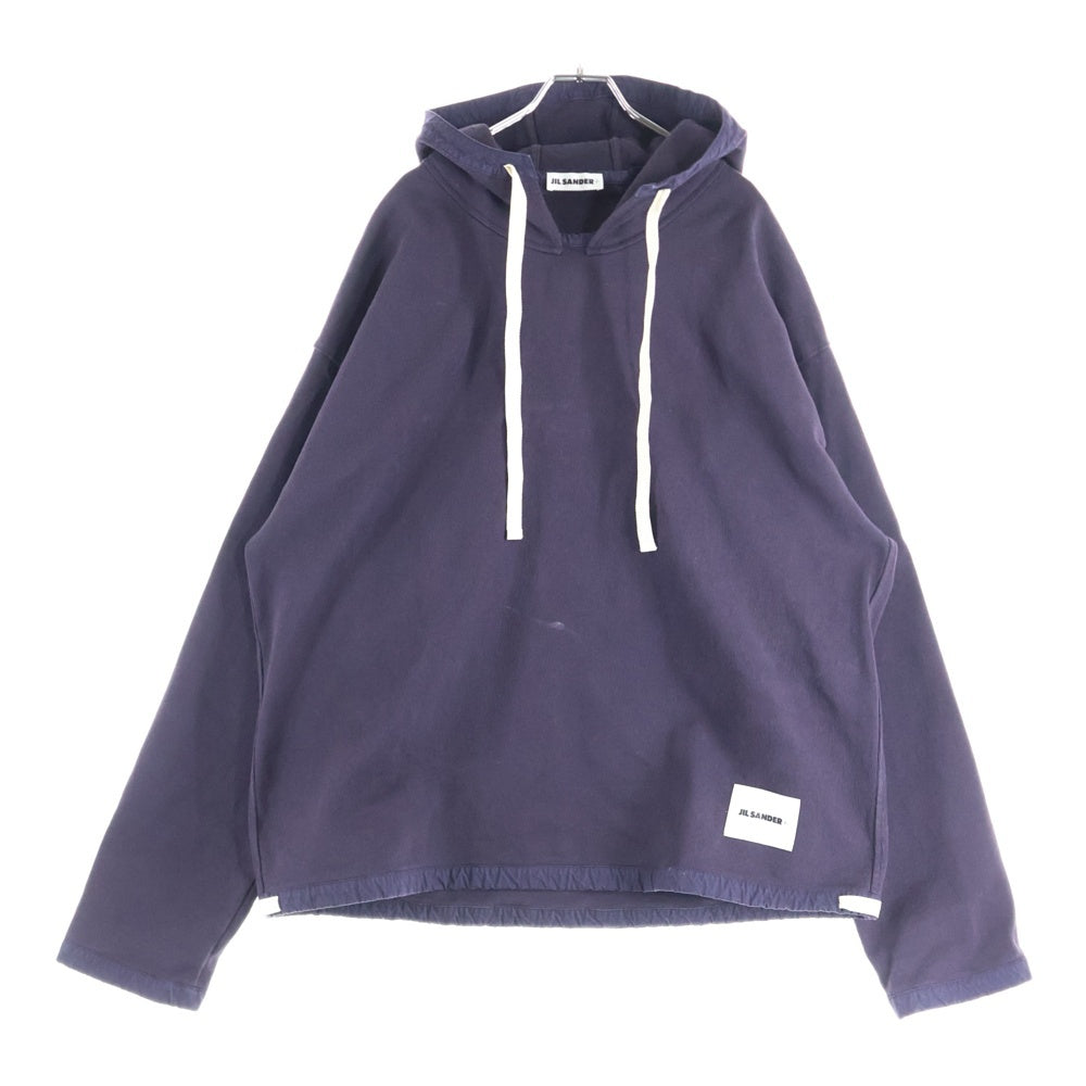 JIL SANDER +(ジルサンダープラス) ロゴパッチ プルオーバー フーデッド パーカー ネイビー J47GU0010