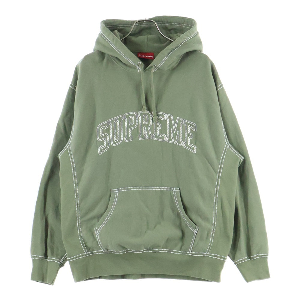 SUPREME(シュプリーム) 20AW Big Stitch Hooded Sweatshirt ビッグステッチ フーデッドスウェットシャツ プルオーバーパーカー フーディー グリーン