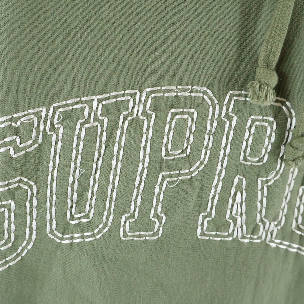 SUPREME(シュプリーム) 20AW Big Stitch Hooded Sweatshirt ビッグステッチ フーデッドスウェットシャツ プルオーバーパーカー フーディー グリーン