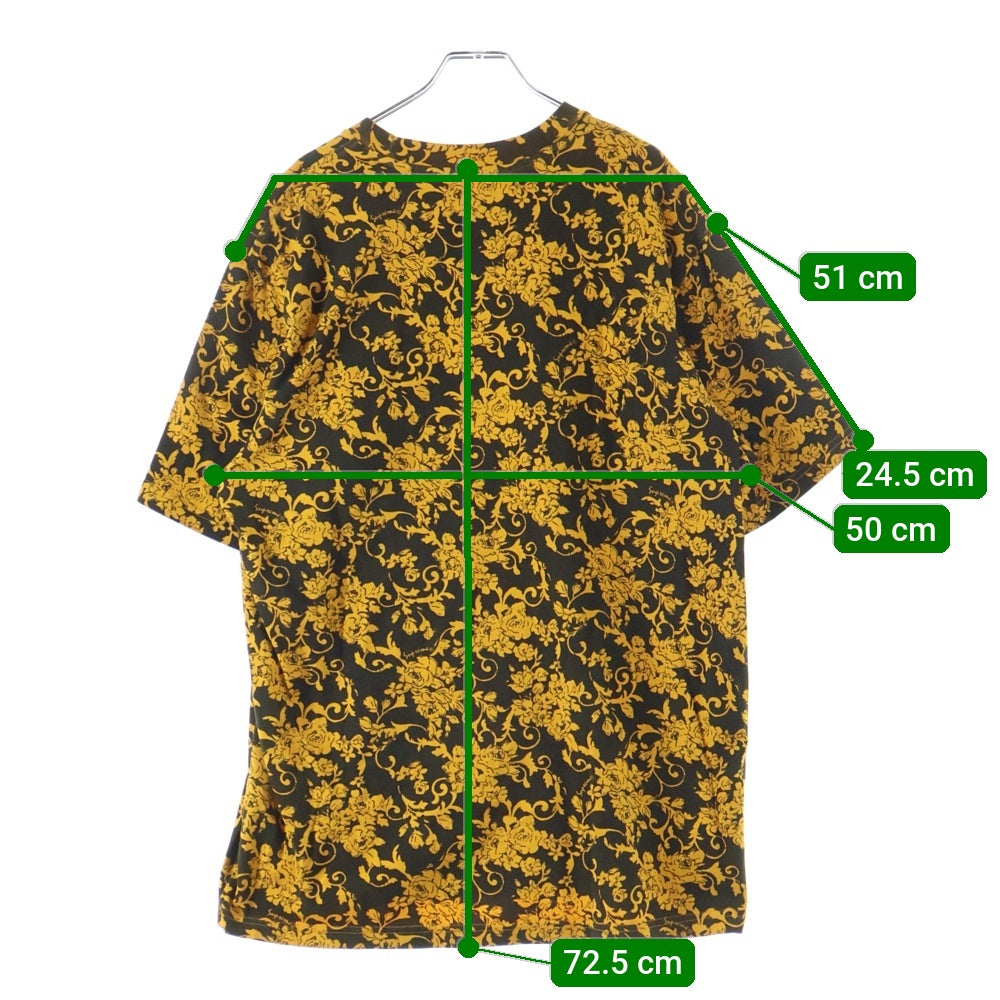 SUPREME(シュプリーム) 20SS Small Box Tee Black Floral フローラル スモールボックス ロゴ刺繍 クルーネック 半袖Tシャツ カットソー ブラック/イエロー