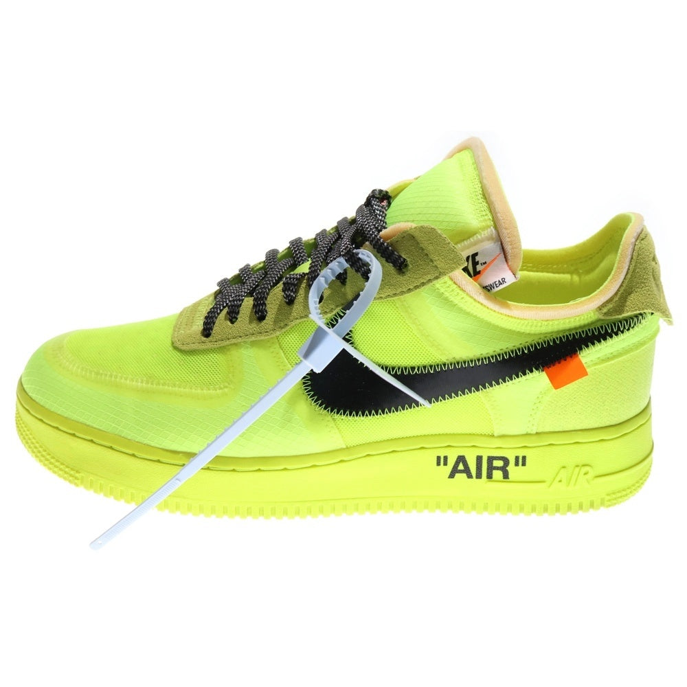 NIKE(ナイキ) ×OFF-WHITE THE 10 AIR FORCE 1 LOW VOLT オフホワイト エアフォース1 ボルト ローカットスニーカー イエロー US10.5/28.5cm AO4606-700