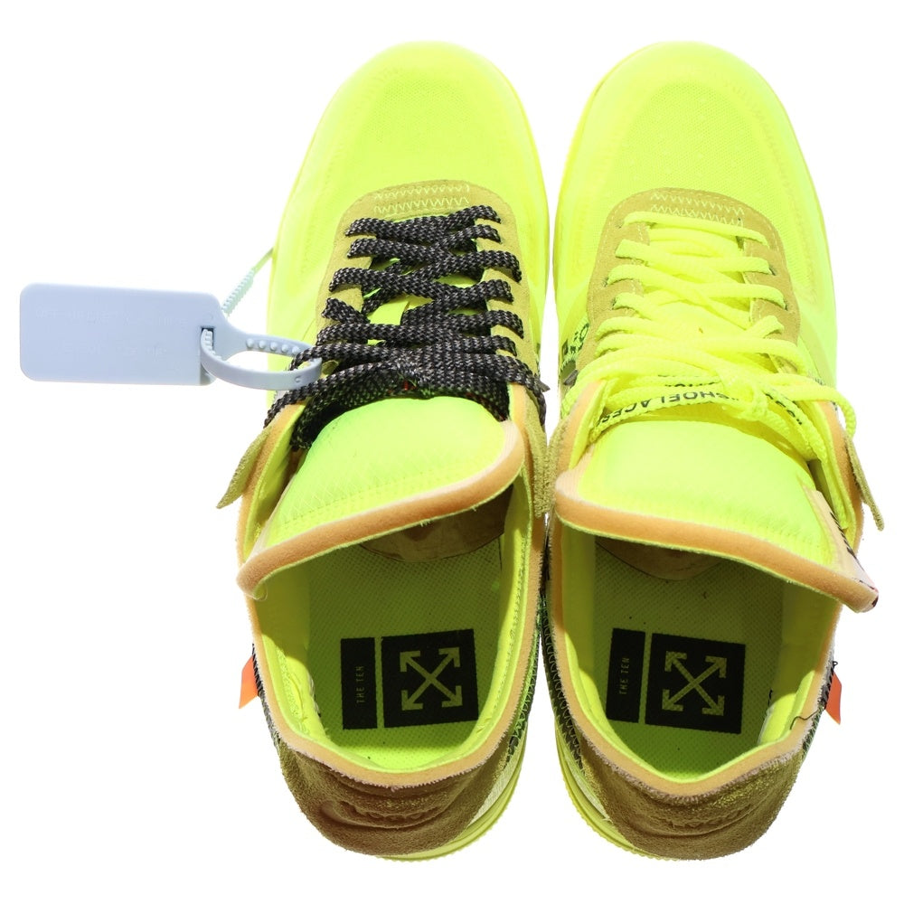 NIKE(ナイキ) ×OFF-WHITE THE 10 AIR FORCE 1 LOW VOLT オフホワイト エアフォース1 ボルト ローカットスニーカー イエロー US10.5/28.5cm AO4606-700