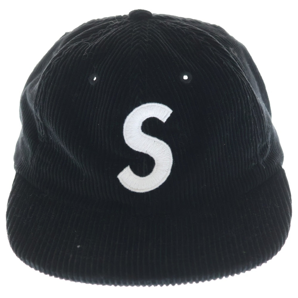 SUPREME(シュプリーム) 23AW CORDUROY S LOGO 6 PANEL コーデュロイ S ロゴ 6 パネル ブラック