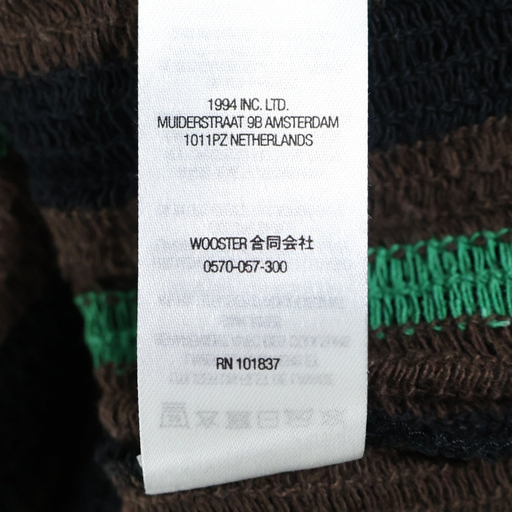 SUPREME(シュプリーム) 22SS Open Knit Stripe Zip Polo オープン ニット ストライプ ジップ 半袖ポロシャツ ブラック/グリーン/ブラウン