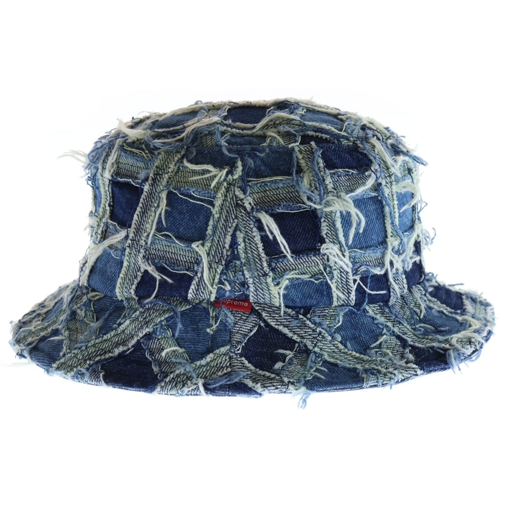 SUPREME(シュプリーム) 23SS Frayed Patchwork Denim Crusher Hatフレイドパッチワークデニムクラッシャーハット ライトブルー