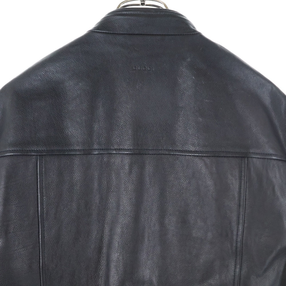 GUCCI(グッチ) シングルライダース レザージャケット ブラック