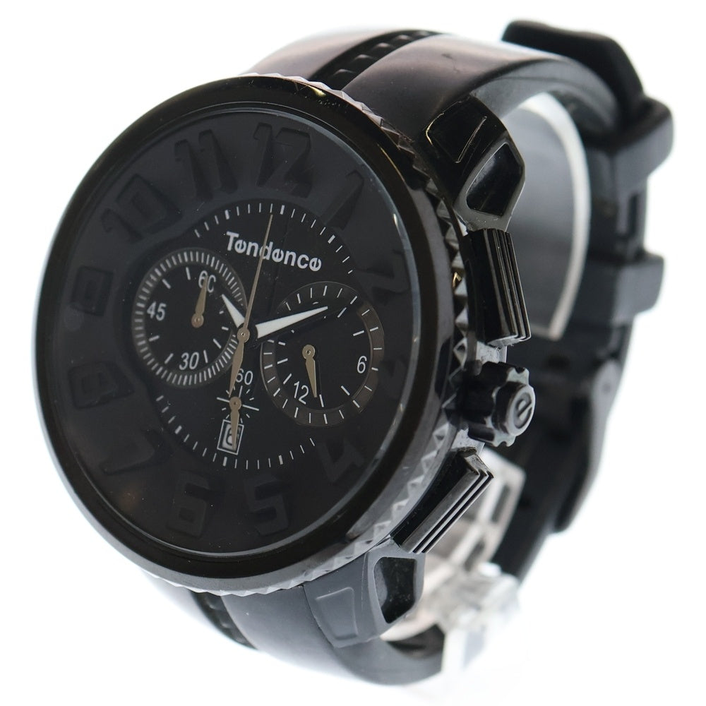 TENDENCE(テンデンス) GULLIVER Round ガリバーラウンド クロノグラフ クォーツ腕時計 ブラック TG460010 02036010AA