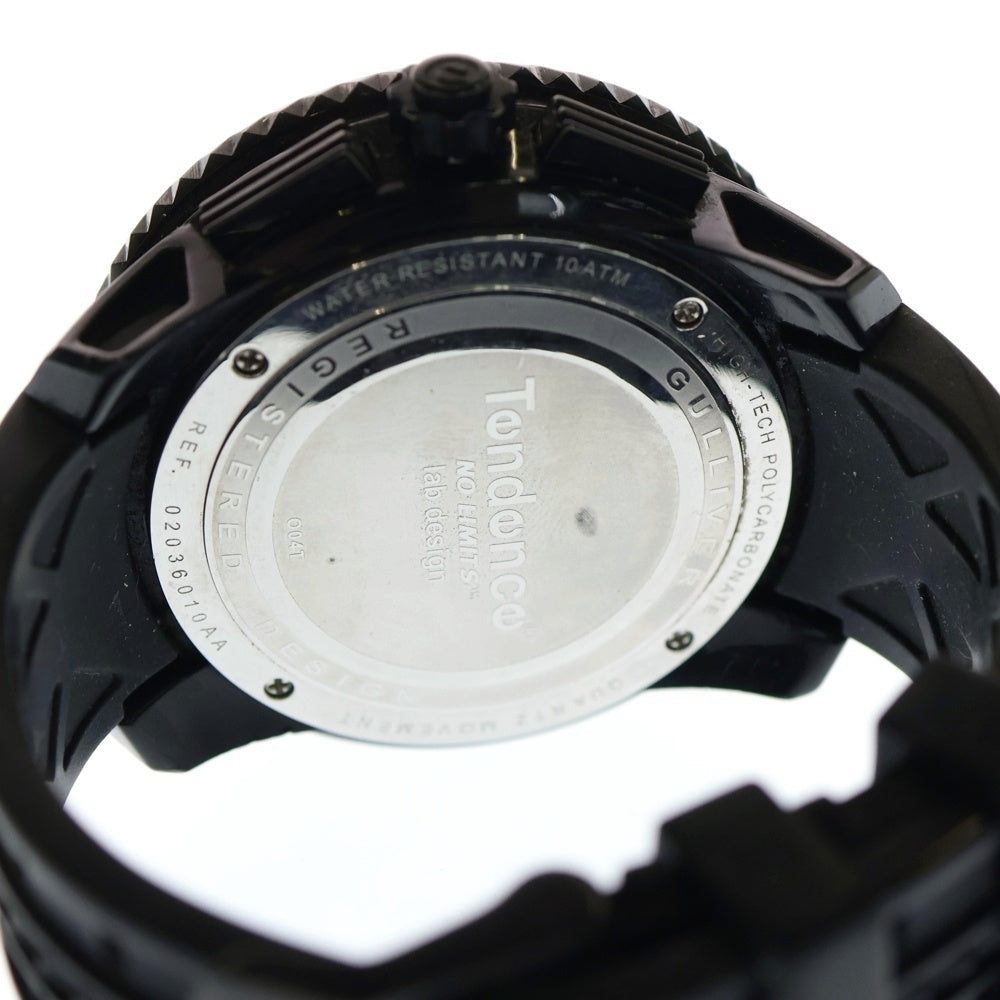 TENDENCE(テンデンス) GULLIVER Round ガリバーラウンド クロノグラフ クォーツ腕時計 ブラック TG460010 02036010AA