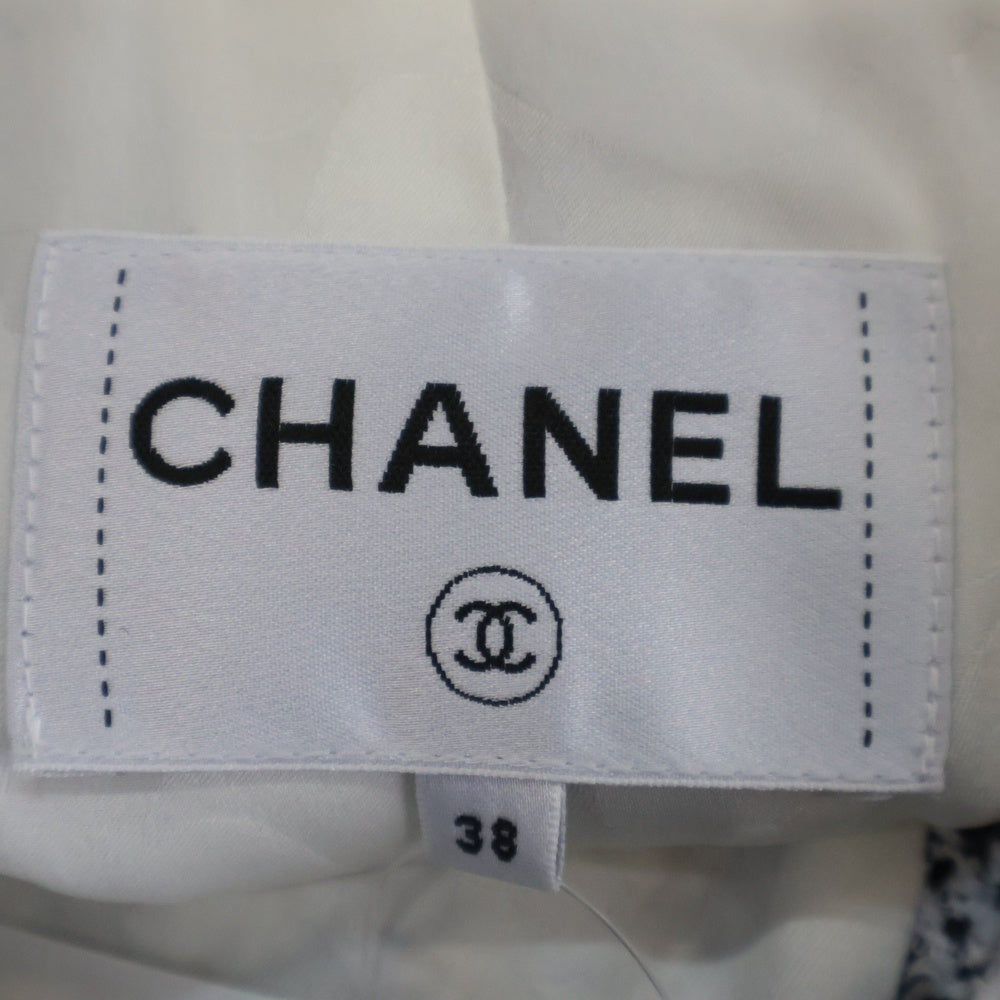 CHANEL(シャネル) 25SS ココマークボタン パール装飾 ギンガムチェック ツイードジャケット ホワイト/ブラック P79009V71198