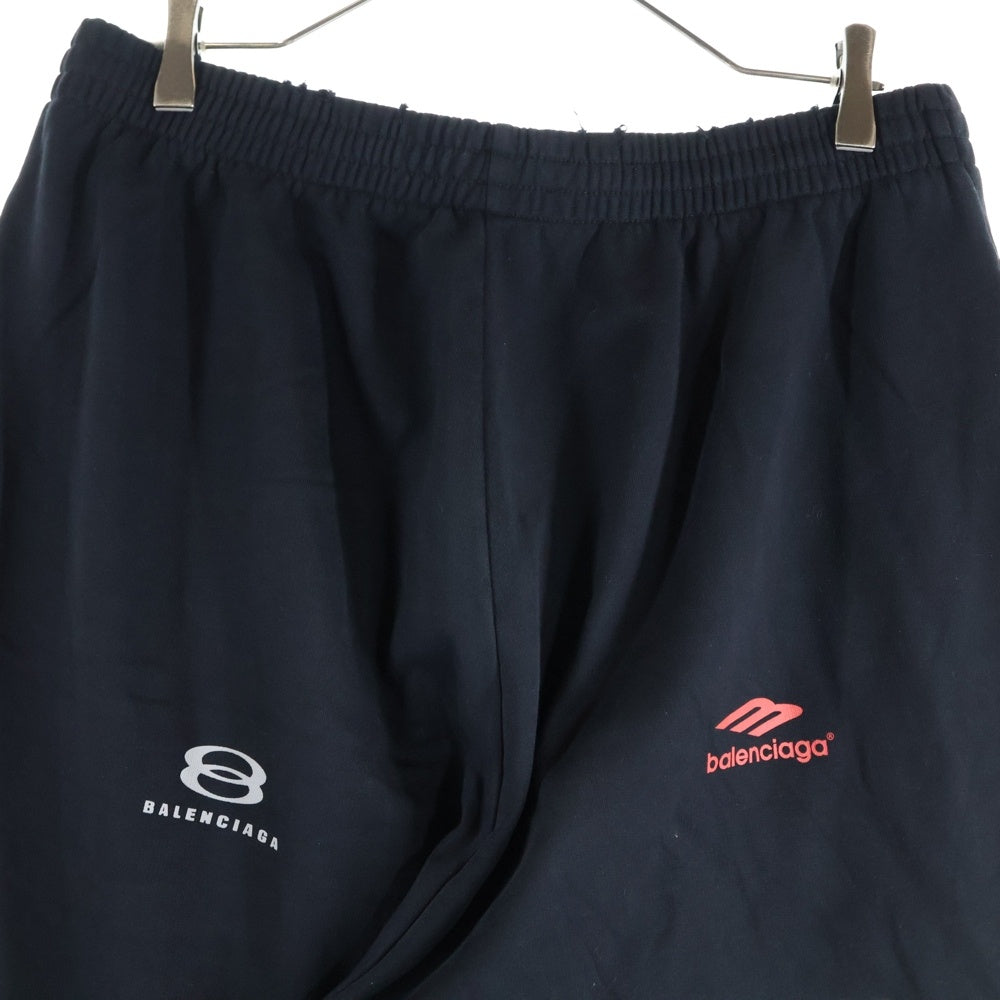 BALENCIAGA(バレンシアガ) F1 TOP LEAGUE BAGGY ダメージ加工 マルチロゴプリント トップリーグバギーパンツ ブラック 767853 TPVF1