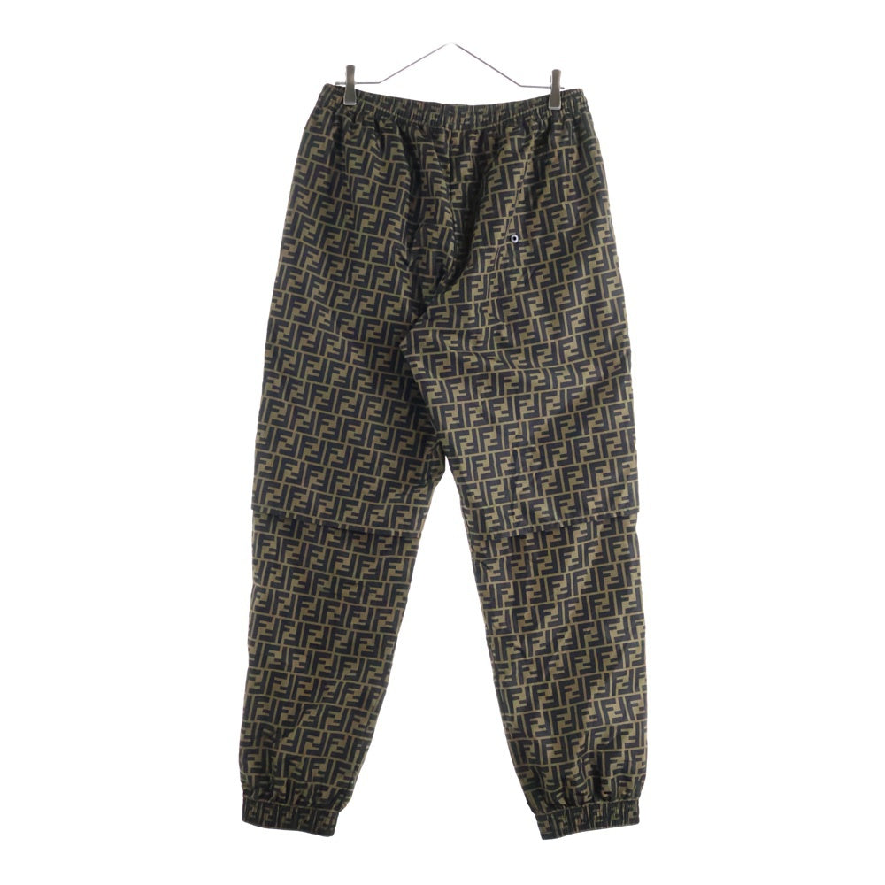 FENDI(フェンディ) ズッカ総柄 ポリエステル イージー パンツ ブラウン FAB527 A797