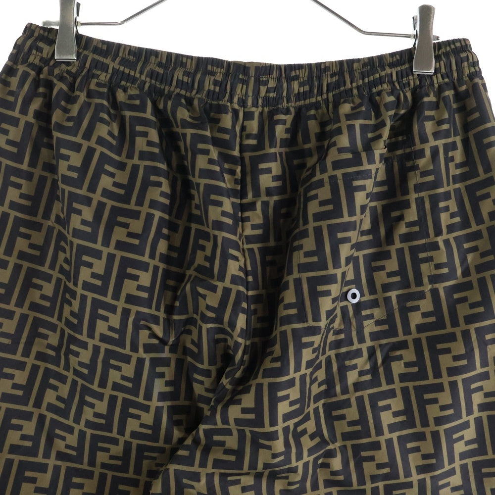 FENDI(フェンディ) ズッカ総柄 ポリエステル イージー パンツ ブラウン FAB527 A797