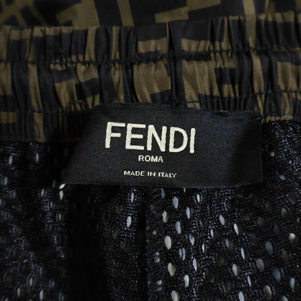 FENDI(フェンディ) ズッカ総柄 ポリエステル イージー パンツ ブラウン FAB527 A797