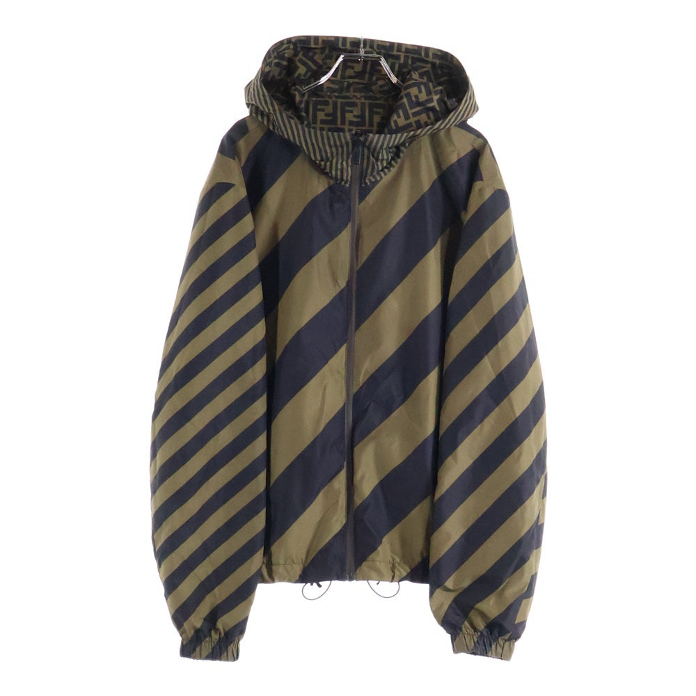 FENDI(フェンディ) 20SS ズッカ総柄 リバーシブル ジップアップジャケット ブラウン FAA615 A79N