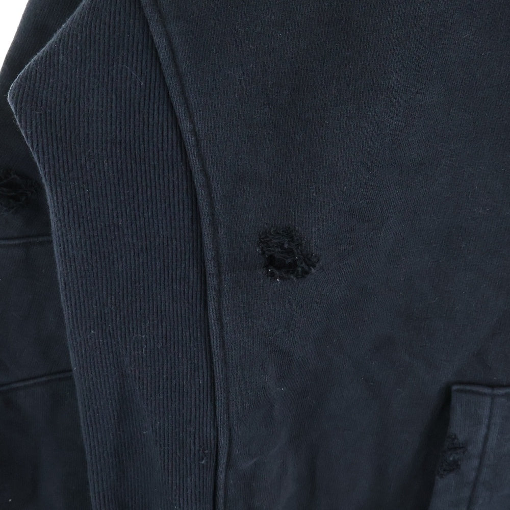 cvtvlist(カタリスト) 23AW 3D LOGO USUAL HOODIE ヴィンテージクラッシュ加工 ロゴスウェットフーディーパーカー ブラック 230190301