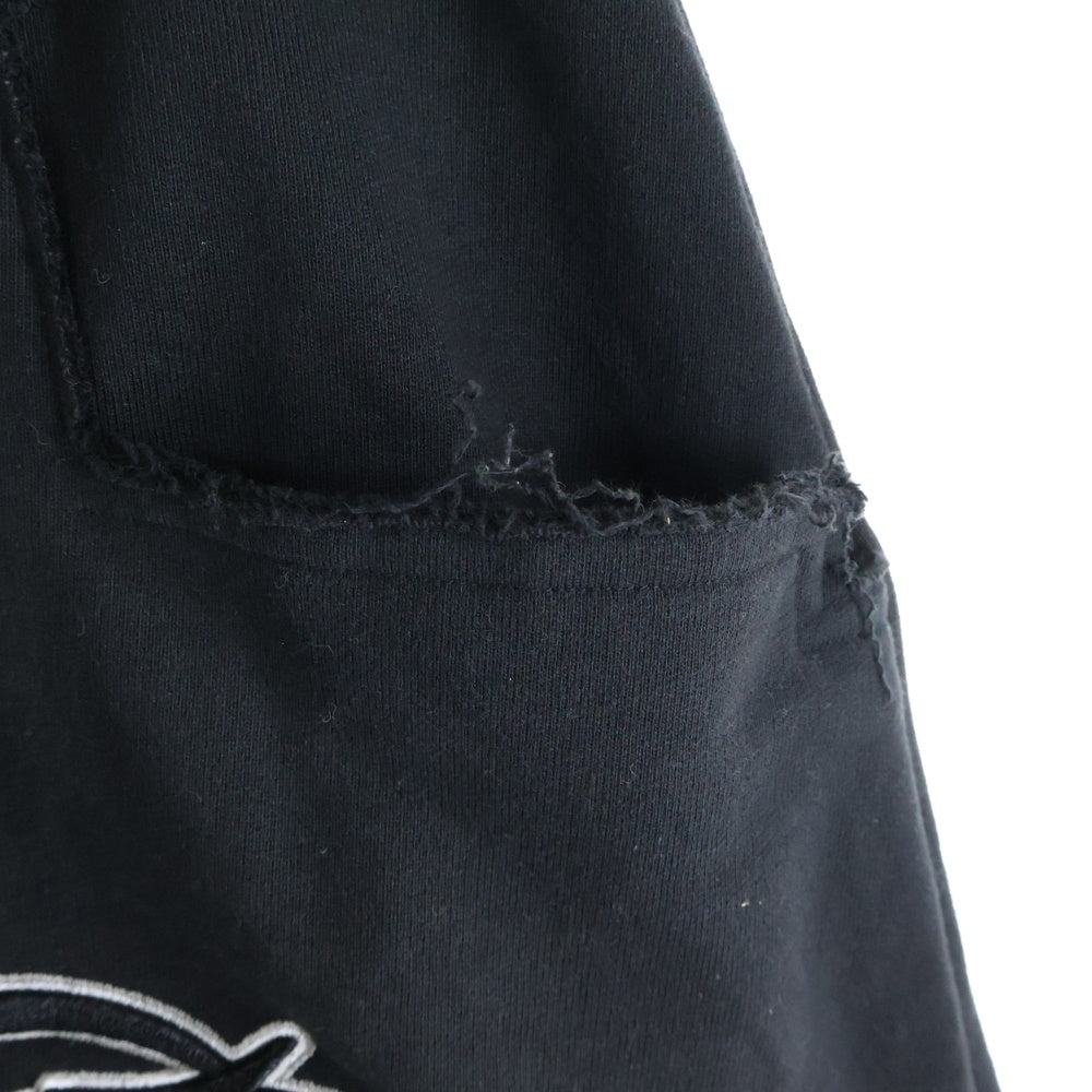 カタリストロゴ刺繍 ブラック サルエルパンツ cvtvlist(カタリスト) 24AW ロゴ刺繍 サルエルスウェットパンツ