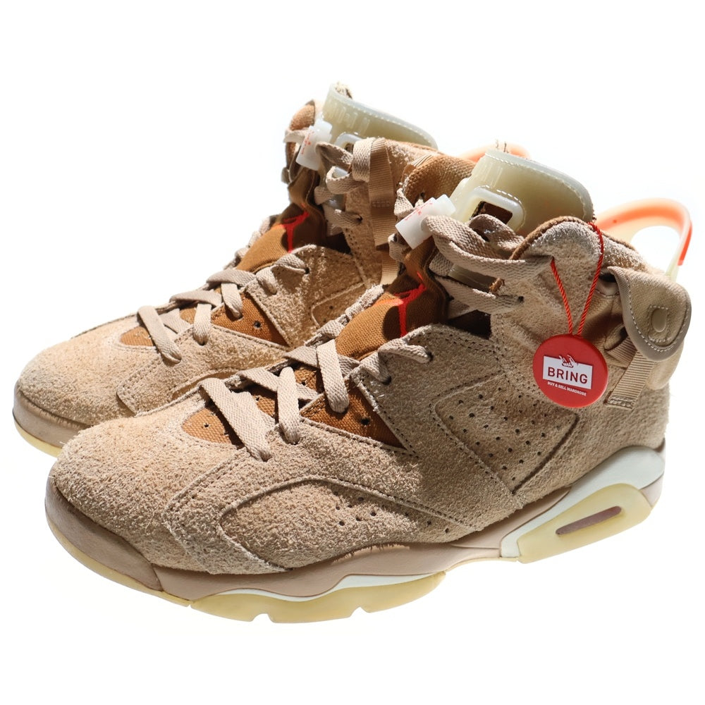 NIKE(ナイキ) ×TRAVIS SCOTT AIR JORDAN 6 RETRO SP BRITISH KAHKI トラヴィススコット エアジョーダン6 レトロ ハイカットスニーカー ベージュ US8.5/26.5cm DH0690-200
