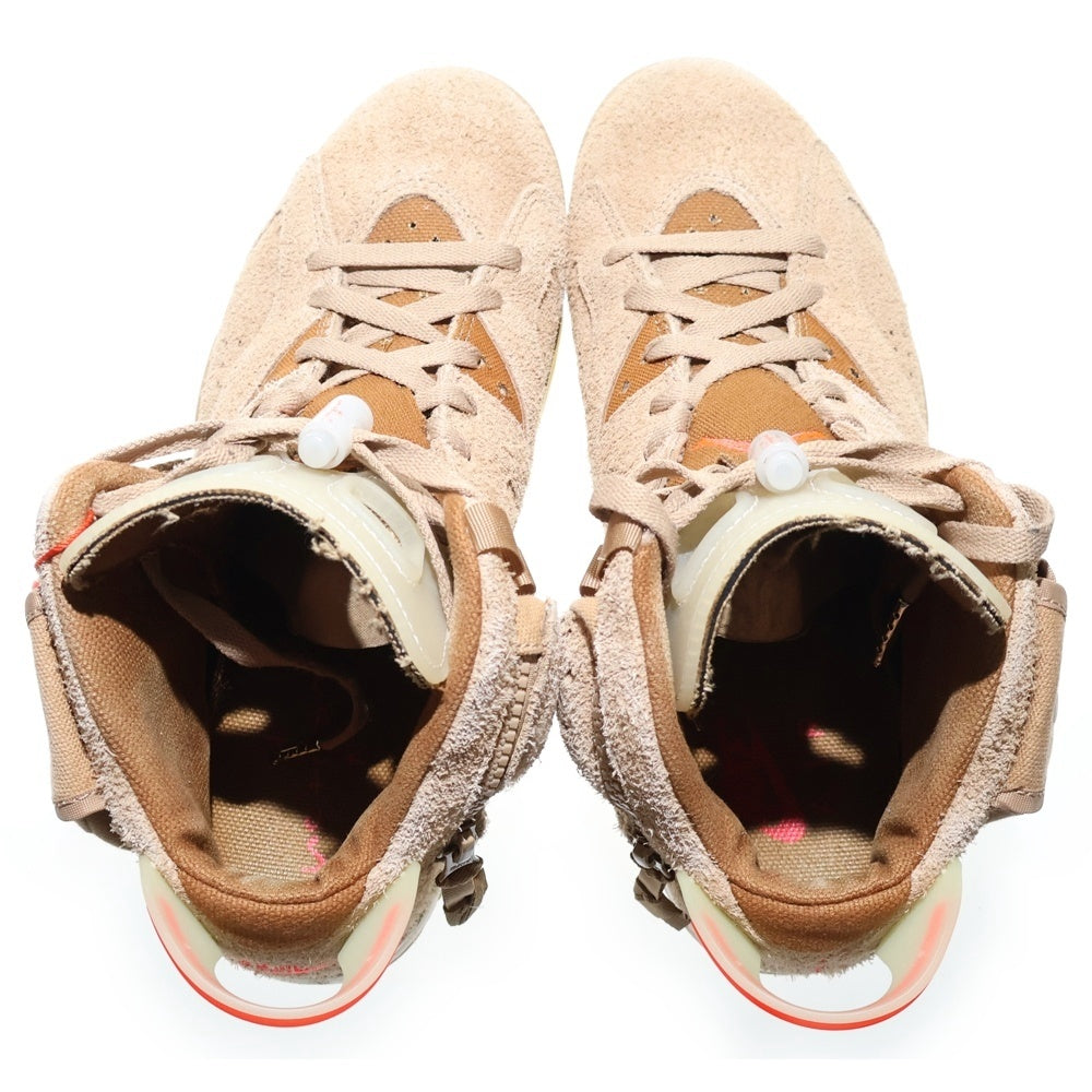 NIKE(ナイキ) ×TRAVIS SCOTT AIR JORDAN 6 RETRO SP BRITISH KAHKI トラヴィススコット エアジョーダン6 レトロ ハイカットスニーカー ベージュ US8.5/26.5cm DH0690-200