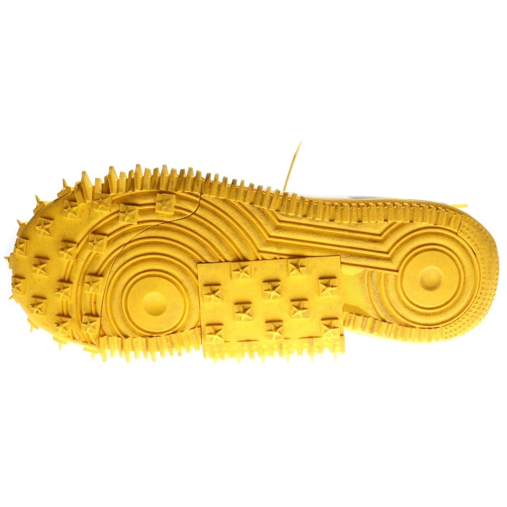 NIKE(ナイキ) ×OFF-WHITE AIR FORCE 1 MID SP LTHR オフホワイト エア フォース 1 ミッドカットスニーカー ホワイト/イエロー US10/28cm DR0500-101