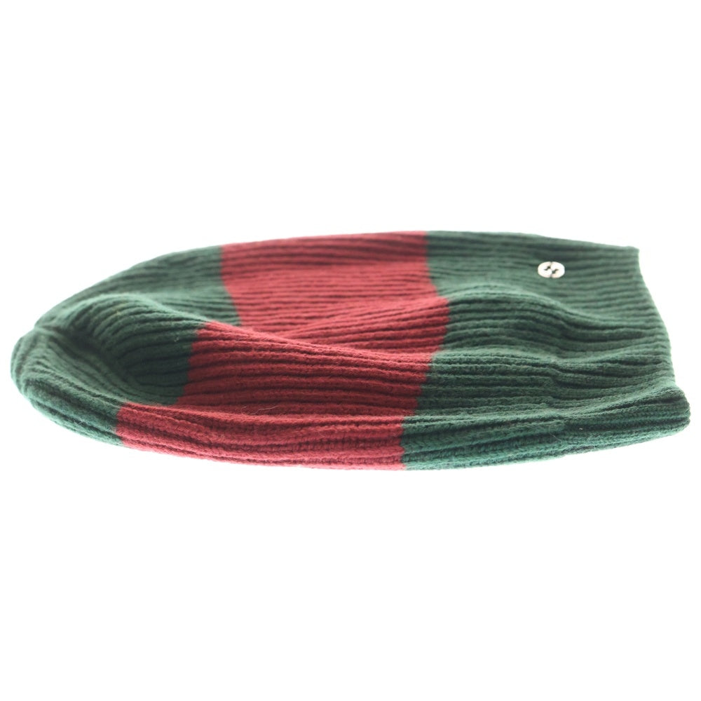 GUCCI(グッチ) ダブルGG メタルロゴ ニット帽 ビーニー グリーン