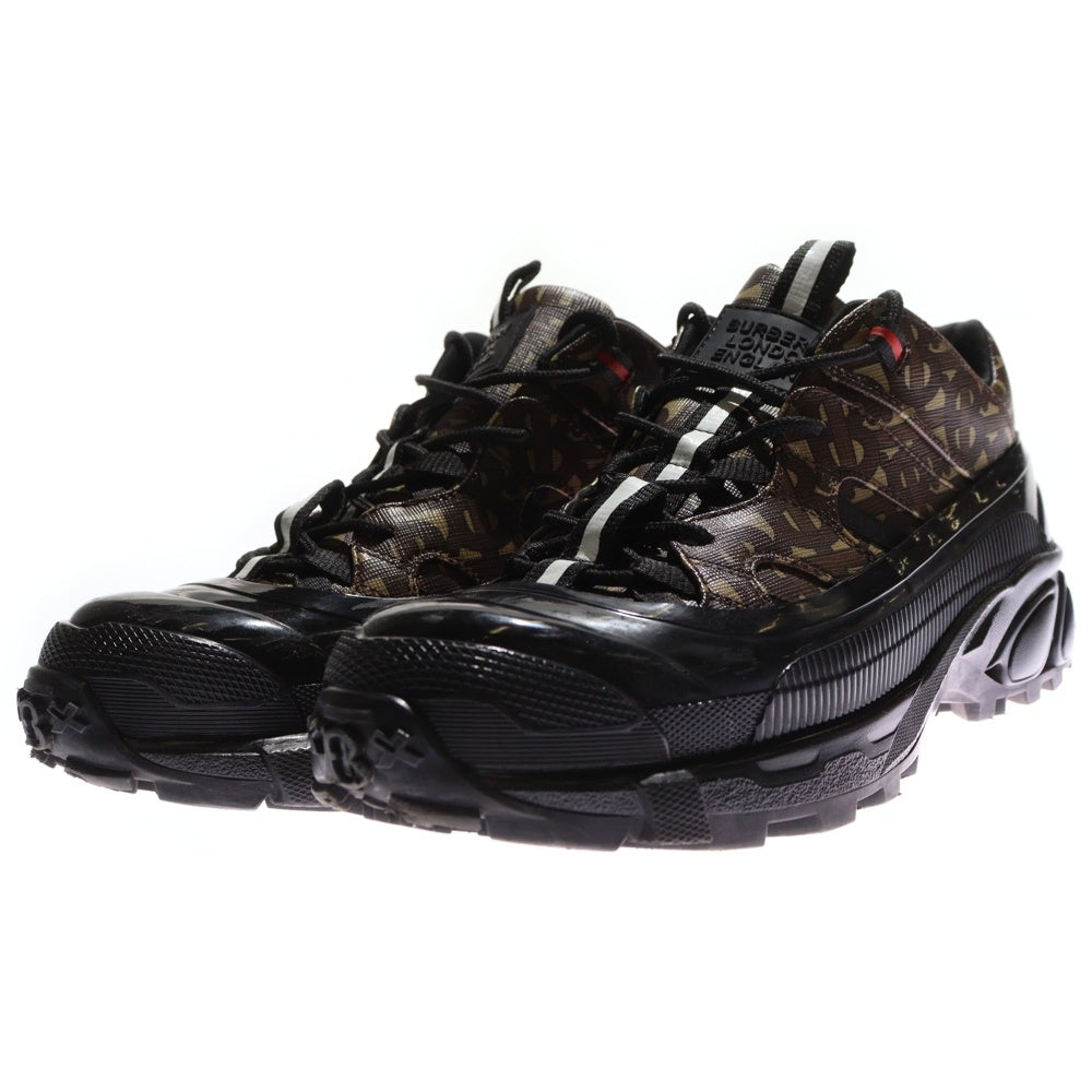 BURBERRY(バーバリー) モノグラムプリント Eキャンバス アーサースニーカー ブラウン/ブラック 80217781