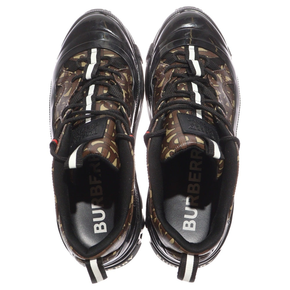BURBERRY(バーバリー) モノグラムプリント Eキャンバス アーサースニーカー ブラウン/ブラック 80217781
